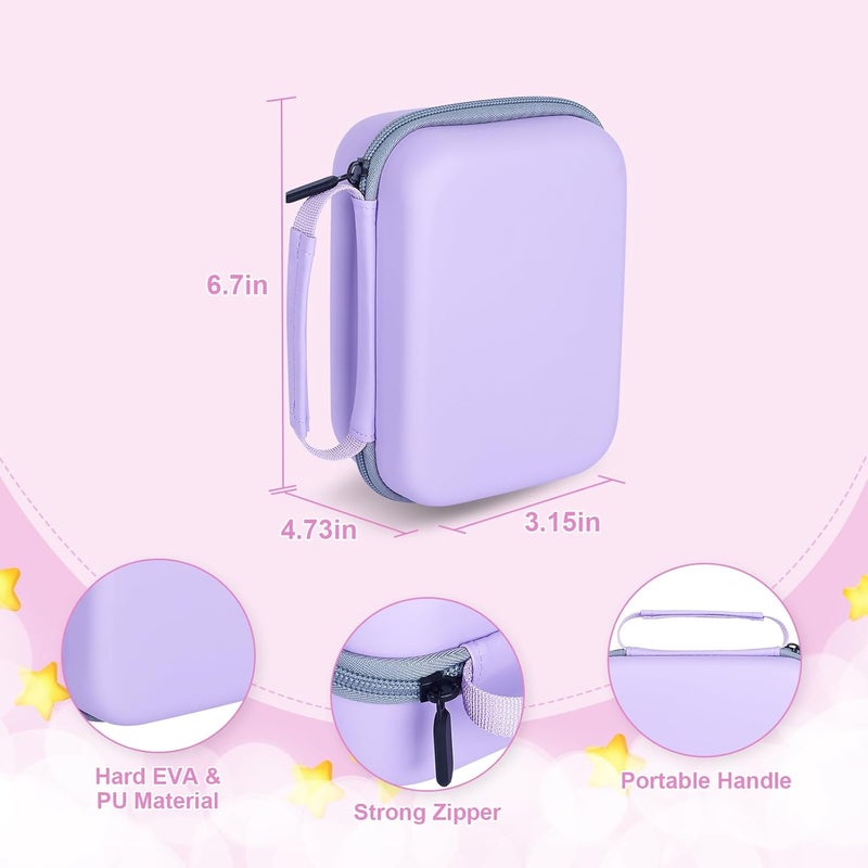 Phetium Instant Print Camera Case Compatible with ESOXOFFORE/Cimizi/DUDUDRAGON/HiMont/Goopow/Dylanto Instant Cameras for Kids, Storage Organizer Bag for Refill Print Paper Rolls (Box Only)-Purple - Image 3